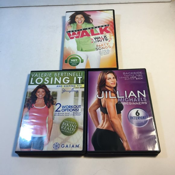 Mixed Lot of 3 Exercise Workout Fitness DVD Jillian Valerie Leslie Walking Tone - Picture 1 of 5